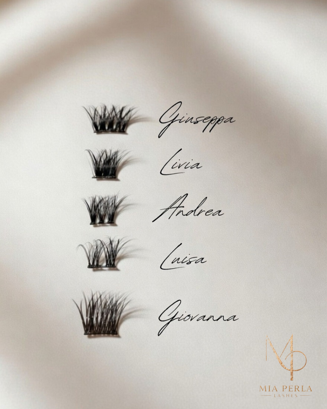 Gamme cils précollés MiaPerlaLashes